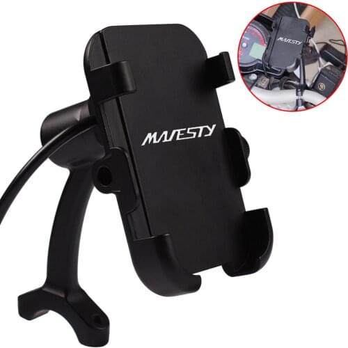 Majesty Logo Motorcycle Phone Mount Unbreakable Handlebar Holder Fit Smartphone For YAMAHA Majesty 125 250 400 yp400 Accessories