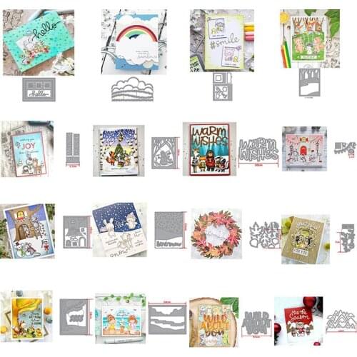 Frames Leaves Trees Clouds Shape Metal Cutting Dies For DIY Scrapbooking Photo Album Embossing Paper Cards Making Crafts 24