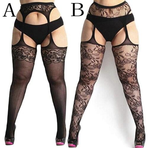 2021 New Sexy Fashion Stocking Sexy Womens Lingerie New Sexy Womens Fishnet Tights Plus Size Lace Suspender Pantyhose Stocking