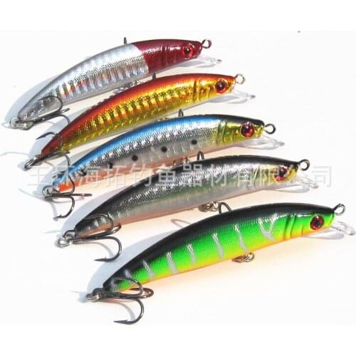 Whole Sale 50pcs/lot Sea Water Fresh water Fishing Lure Minuoluya slender arched sequins minnows [ 8cm/7.5g ]