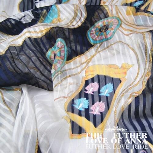 LEO&LIN Maritime Chain Width Of 100% Silk Silk Satin Silk Raw Silk Spring Summer Thin Shirt Cheongsam Clothing Scarf Fabric