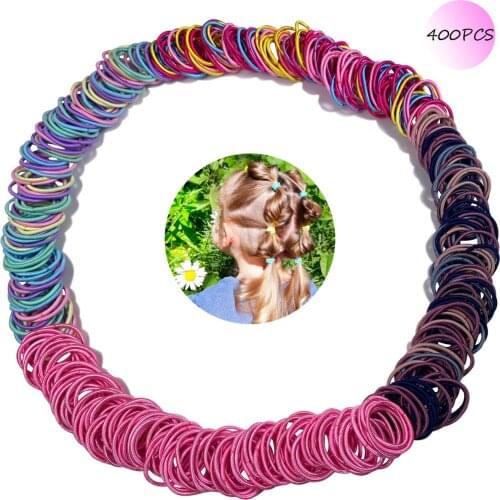 400PCS Candy color Small Size Elastic Hair Ties for Baby Girls No Crease Ponytail Holders Elastic Rubber Bands Hair Accessories