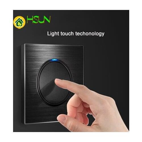 86 type 1 2 3 4 gang 1 2 way black aluminum alloy panel Switch socket light Europe Industry Switch France Germany UK socket led