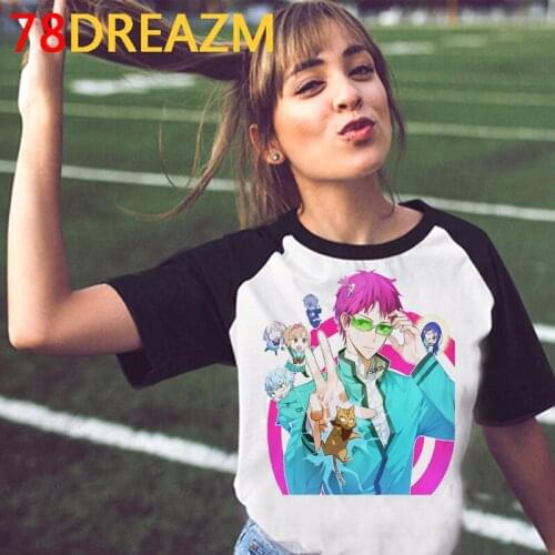 Saiki k t shirt top tees women 2021 vintage japanese grunge graphic tees women clothes t-shirt harajuku kawaii