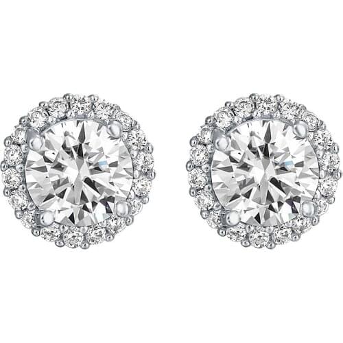 Real 0.5-1 Carat D Color Moissanite Stud Earrings For Women Top Quality 100% 925 Sterling Silver Sparkling Wedding Jewelry Gift