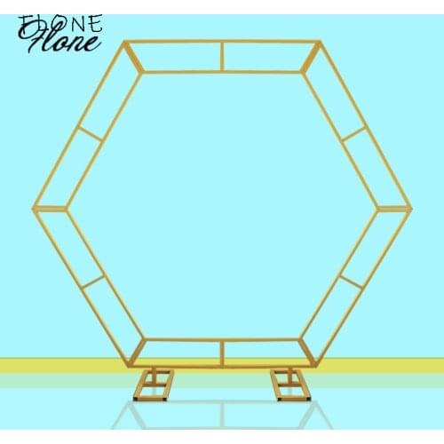 Hexagonal Arch Frame Wedding Stage Background Flower Decoration Home Party Screen Decor
