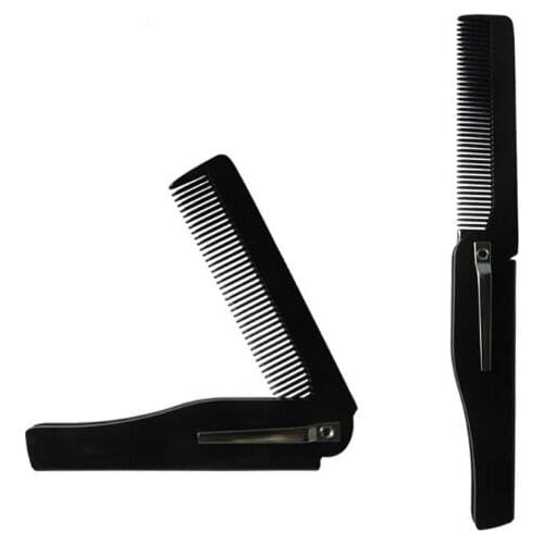 Portable pocket combs folding knife type comb mens oil head shape comb travel commercial plastic small comb