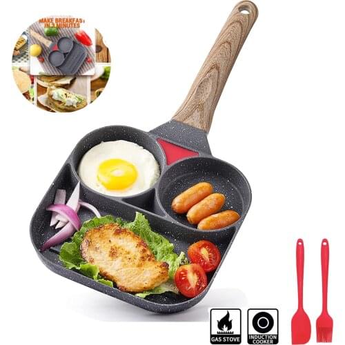 2/4 Hole Frying Pan Thickened Omelet Saucepan Nonstick Pans Egg Pancake Steak Pan Cooking Ham Pans Breakfast Maker Cookware