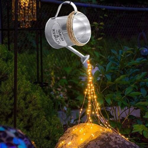 38 Inch LED Strand Garden Art Lamp Decoration Spout Decoration Kettle Watering Lamp Garden Sculpture Outdoor Lamp String