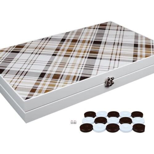 Trend Plaid Board Game Leather Backgammon Set
