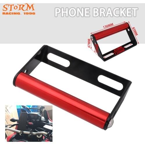 Universal Aluminum Motorcycle Phone Bracket 136MM Adjustable Telephone GPS Holder Auto Dirt Pit Bike On Off Road Easy to Install