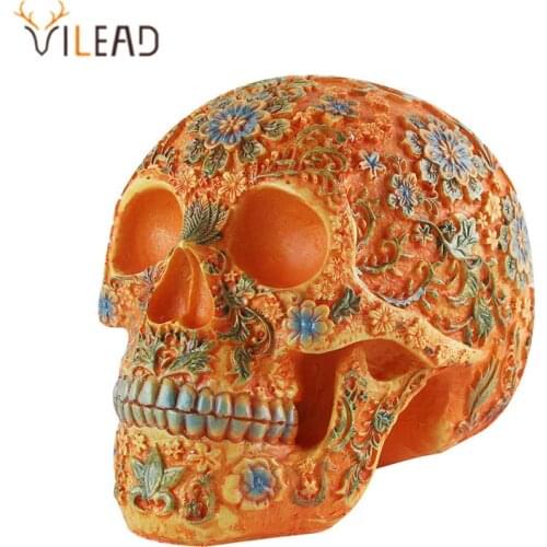 VILEAD 9 Styles of Personalized Skulls Home Decoration Art Painting Supplies Halloween Props Skull Ornaments Fashion Bar Decor