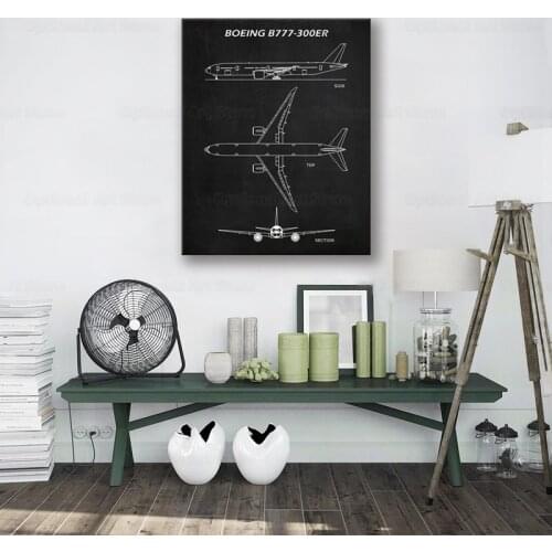 Boeing Airplane Vintage Poster Prints Airliner Patent Retro Art Canvas Painting Plane Blueprint Aviation Wall Decor Pilot Gift