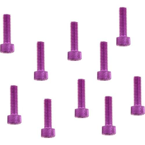 10pcs M6 x 20mm Pitch Alloy Steel Hex Bolt Socket Head Cap Screws Purple Strength and Corrosion Resistance