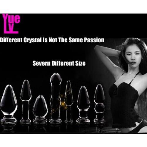 YUELV 7 Style Crystal Glass Anal Dildo Butt Plug G-spot Insert Anus Stopper Erotic Toys Adult Anal Toys Sex Products For Women