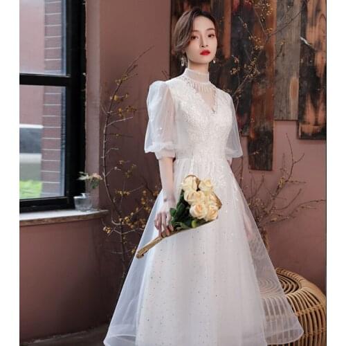 Women White Fairy Tulle Prom Dresses Elegant A-line Party Dresses Exquisite Sequins Bling Prom Gowns