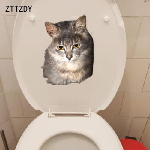 ZTTZDY 18.5*24.7CM Modern Cat Bedroom Wall Toilet Sticker Decal Home Room Decoration Style T3-0283