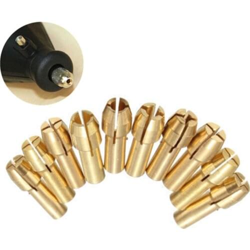 10Pcs 0.5-3.2mm Mini Metal Drill Chucks Adapter Bits For Drill Folder Copper Cap Rotary Hardware Collet Tools