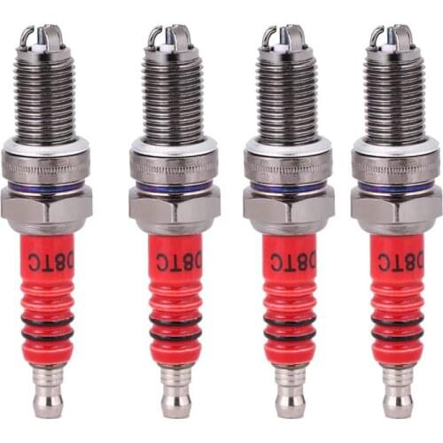 4 Pcs 3-Electrode Spark Plug D8TC for 125Cc 150Cc 200Cc 250Cc Motorcycle Scooter ATV Quads
