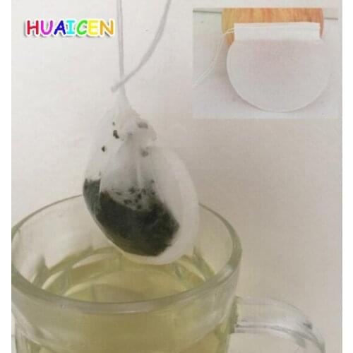 500pcs/lot Round Empty Tea Bag Teabags Filter Paper Herb Loose Tea Bags Natural wood pulp paper Diameter 6cm
