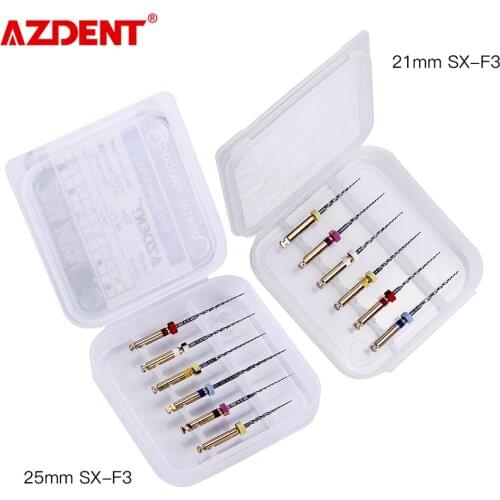 6 pcs/box Dental Engine Use NiTi Super Rotary File SX-F3 25mm Machine Taper Nickel-titanium Alloy