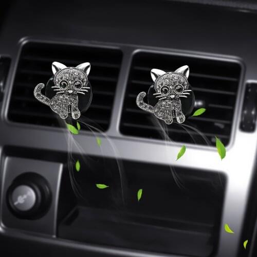 Diamond Kittens Molding Car Perfume Air Freshener Air Vent Air Conditioner Adornment Clip Aroma Diffuser Car Freshener