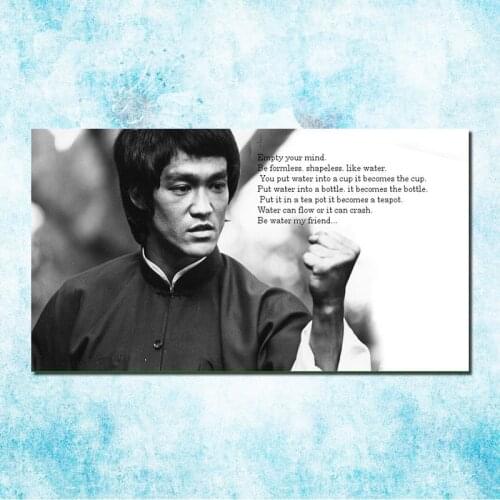 Bruce lee Chinese Kongfu Hot Movie Art Silk Poster Black White Picture for Room Wall Decor