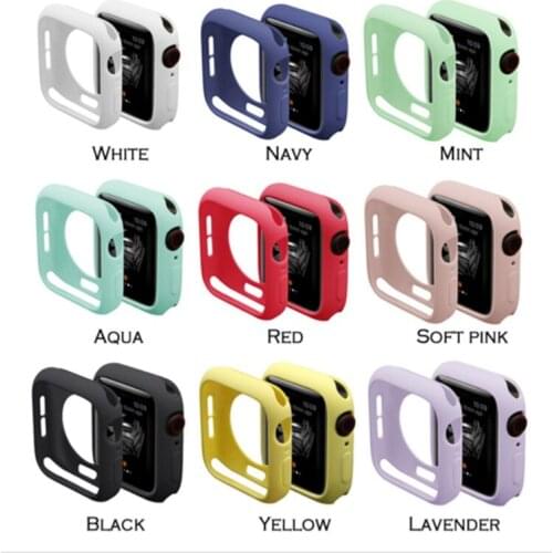 100pcs Case for iWatch Series 1/2/3/4 Cover Fall Resistance Soft TPU Silicone Case for Apple Watch 44mm 40mm 38mm 42mm Cover