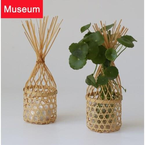 Floret Organ Bamboo Weaving Flower The Flowers Small A Basket Of Flowers Small Pot Culture Packing Small Blue Originality Accept