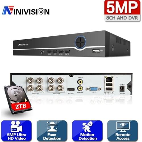 6 in 1 H.265+ 8ch AHD video hybrid recorder for 5MP/4MP/3MP/1080P/720P Camera Xmeye Onvif P2P CCTV DVR AHD DVR support USB wifi