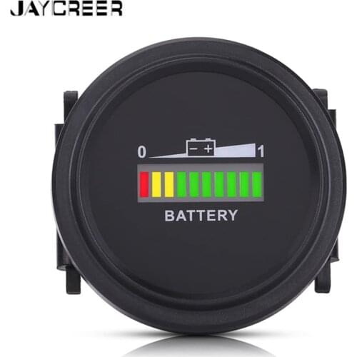 JayCreer 12-24V 36V 48V 72V LED Digital Battery Indicator Meter Gauge Charge Status Tester For Forklift Car Scooter Motorcycle