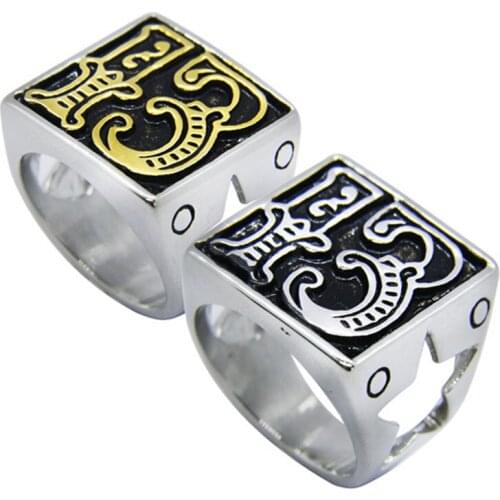 1pc New Design Size 7-13 r Number 13 Ring 316L Stainless Steel Jewelry Men Hollow Out Star Ring
