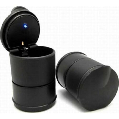 The Compact Ashtray Safe And Reliable LED Portable Car Truck Auto Office Cigarette Ashtray Holder Cup Black