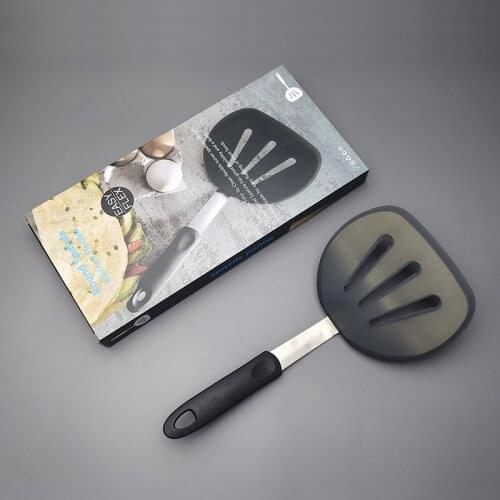 Large round leak shovel Silicone pot shovel Steak shovel does not stain the pot Silicone kitchenware
