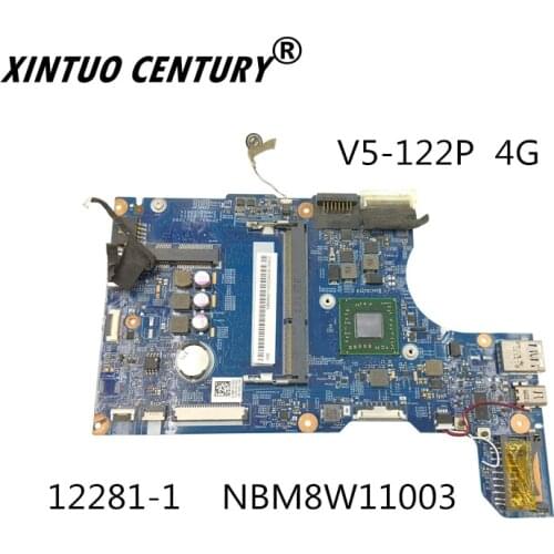 NBM8W11003 12281-1 FOR ACER V5-122P Laptop Motherboard With A4-1250 CPU 2GB RAM HD8250 512MB 48.4LK01.011 Mainboard 100% Tested