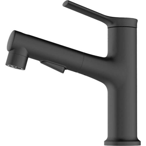 Copper pull-out hot and cold basin faucet Double-mode water outlet stretchable shampoo faucet Bathroom basin faucet