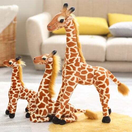 Nice Real Life Giraffe Plush Toys High Quality Stuffed Animal Doll Simulation Childrens Room Decor Kids Baby Birthday Gift