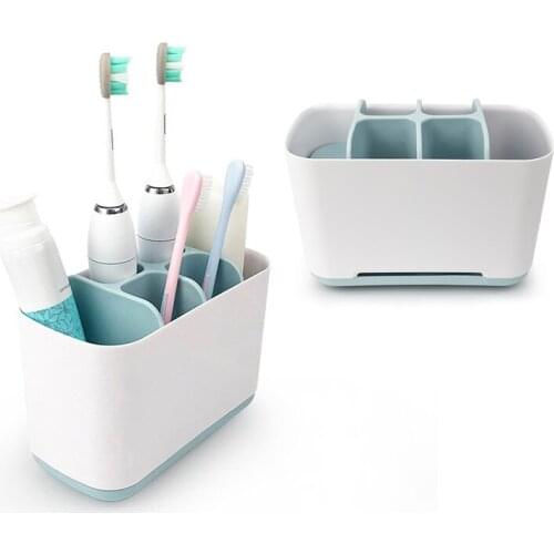 Multi-function Toothbrush Holder Bathroom Storage Box Shaving Makeup Brush Electric TeethBrush Toothpaste Holder Organizer Stand