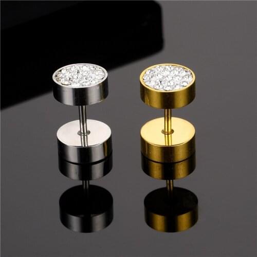 Fashion punk earrings ladies stainless steel earrings mens jewelry rock hip hop punk ear clips unisex clip earrings