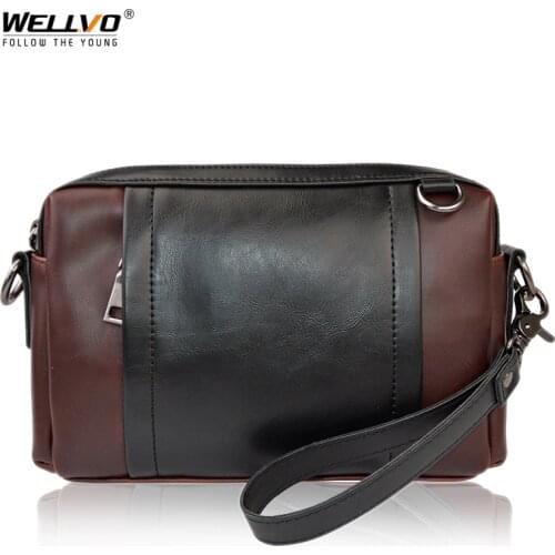 Men Leather Patchwork handbag Waterproof Messenger Bags Bag for Male Crossbody Casual Bag Briefcase for short trip XA166WC