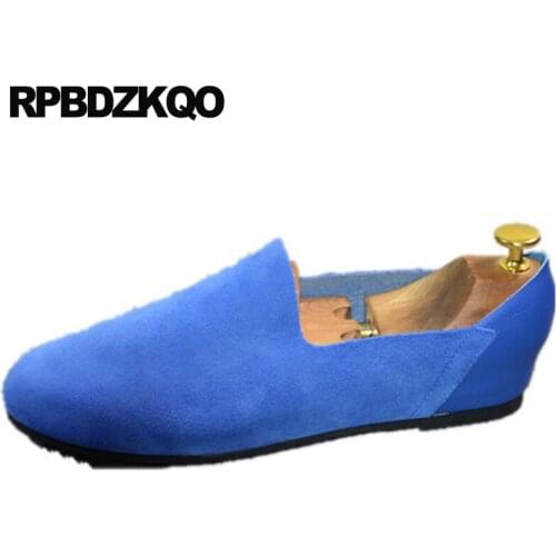 Slip On Black Flats Blue 2021 Spring And Autumn Designer Italian Men Casual Slip-ons Shoes European Green Comfort Suede Orange