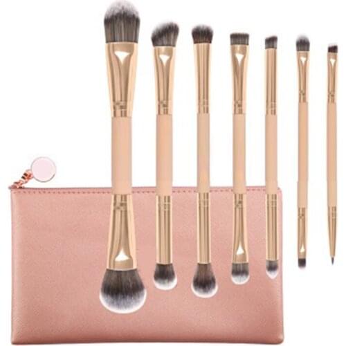 7pcs Makeup Brush Set Double-sided Blush Nose Eyeshadow Eyebrow Lip Foundation Brushes MPwell