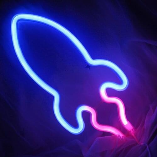 Rocket Neon Signs Special LED Night Light Wall Decor Battery or USB Powered for Home Bedroom Bar TN88