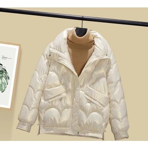 2021 Winter Jacket Womens Parkas Female Long sleeve Thicken Warm Parka Loose Bread Coat Outwear Padded Womens Jackets Female