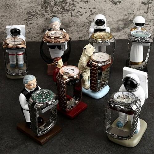 New Resin Watch Stand Individuality Old Housekeeper Watch Storage Boxes Case Fashion Watch Display Case Jewelry Gift Organizer