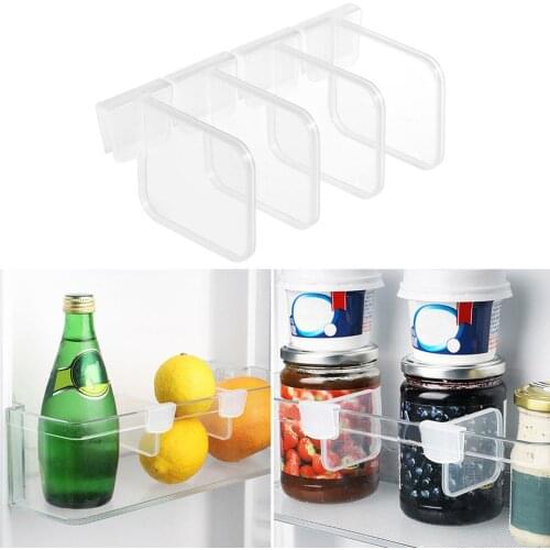 2 Pcs Refrigerator Storage Partition Board Free Combination Plastic Kitchen Tools Snap Type Bottle Can Shelf Sorting Partition