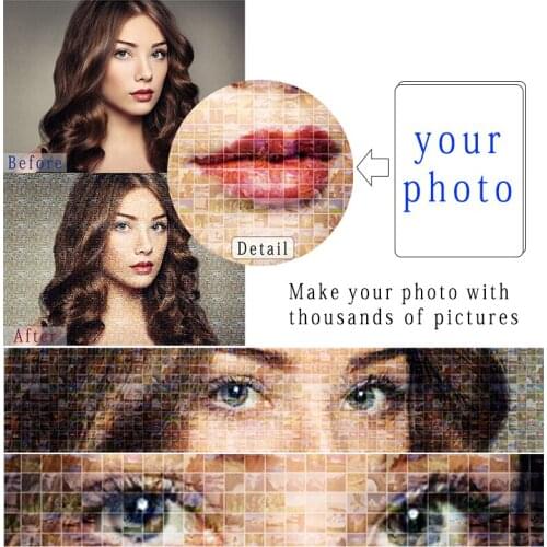 Make Your Photo With Thousands of Pictures Silk Custom Print Personalized customization Poster Custom Picture For a Gift