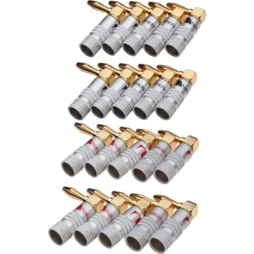 HiFi 8 Nakamichi gold plated 4mm banana plug 24K gold plated copper OFC 4mm male plug audio amplifier speaker plug