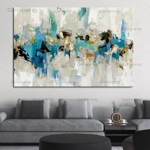 Nordic Green Blue Gold Modern Abstract Wall Poster Nordic Canvas Print Painting Art Decoration Picture Living Room Home Decor
