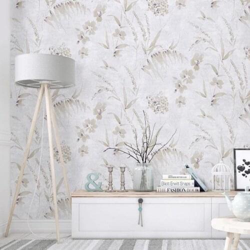 Modern Wallpaper Pastoral Flower Non-woven Fabric Printing Bedroom Living Room Background Wall Blue Flowers Home Decoration